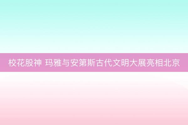 校花股神 玛雅与安第斯古代文明大展亮相北京