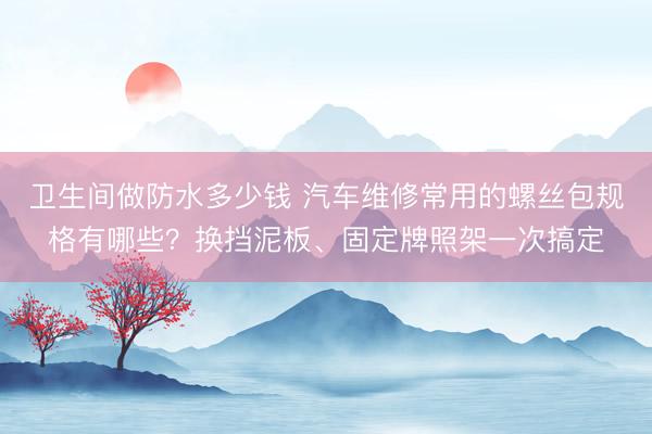 卫生间做防水多少钱 汽车维修常用的螺丝包规格有哪些？换挡泥板、固定牌照架一次搞定