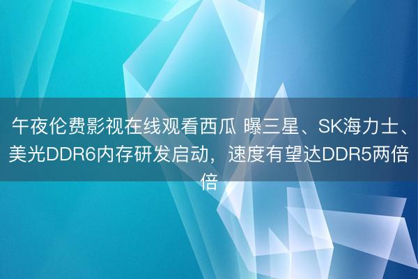 午夜伦费影视在线观看西瓜 曝三星、SK海力士、美光DDR6内存研发启动，速度有望达DDR5两倍