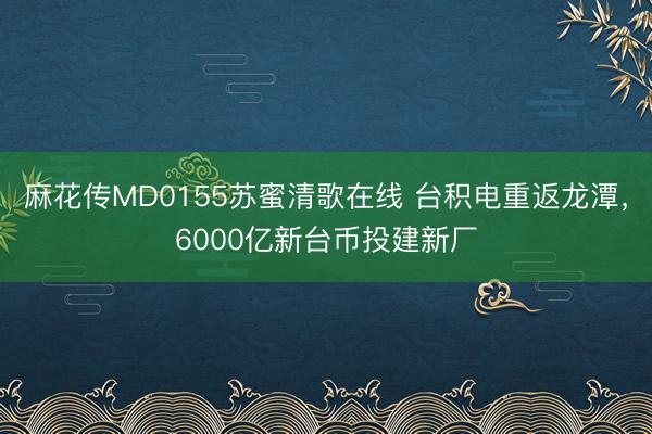 麻花传MD0155苏蜜清歌在线 台积电重返龙潭，6000亿新台币投建新厂