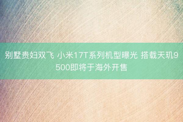 别墅贵妇双飞 小米17T系列机型曝光 搭载天玑9500即将于海外开售