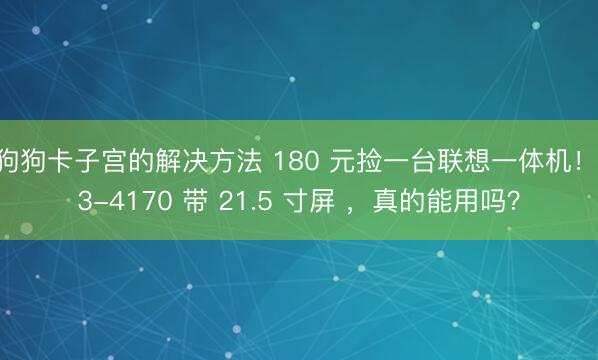 狗狗卡子宫的解决方法 180 元捡一台联想一体机!i3-4170 带 21.5 寸屏 ,真的能用吗?