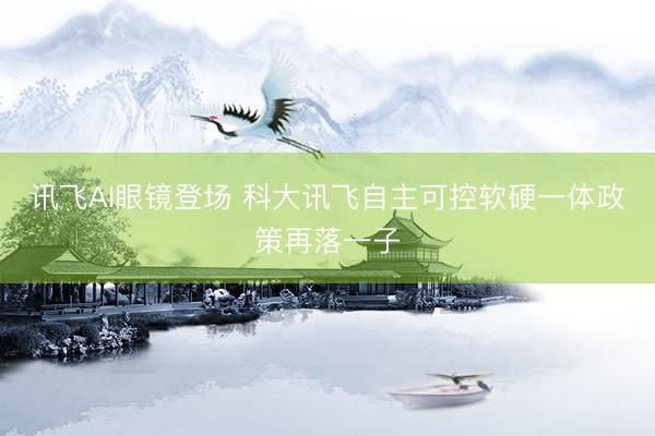 讯飞AI眼镜登场 科大讯飞自主可控软硬一体政策再落一子