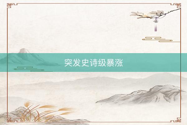 突发史诗级暴涨