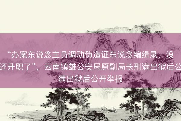 “办案东说念主员调动伪造证东说念编缉录，没被追责还升职了”，云南镇雄公安局原副局长刑满出狱后公开举报