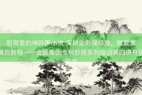 厨房里的坤吟声小说 深耕业务强标准，赋能发展启新程——金瓯集团专科妙技系列培训第四讲开讲