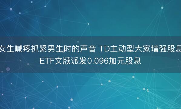 女生喊疼抓紧男生时的声音 TD主动型大家增强股息ETF文牍派发0.096加元股息