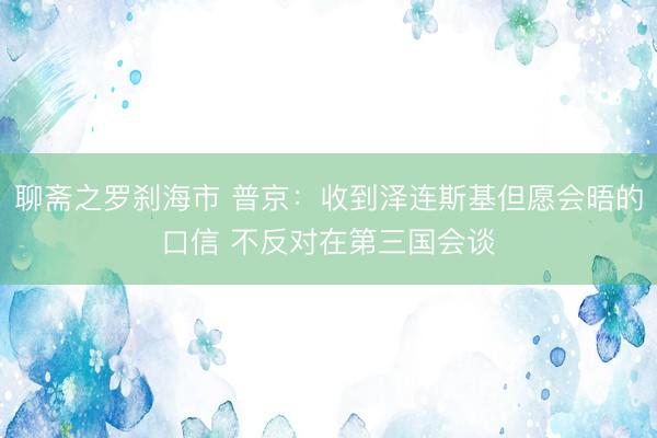 聊斋之罗刹海市 普京：收到泽连斯基但愿会晤的口信 不反对在第三国会谈