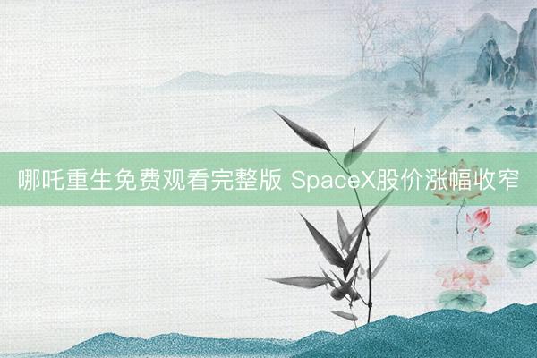 哪吒重生免费观看完整版 SpaceX股价涨幅收窄