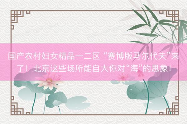 国产农村妇女精品一二区 “赛博版马尔代夫”来了！北京这些场所能自大你对“海”的思象！